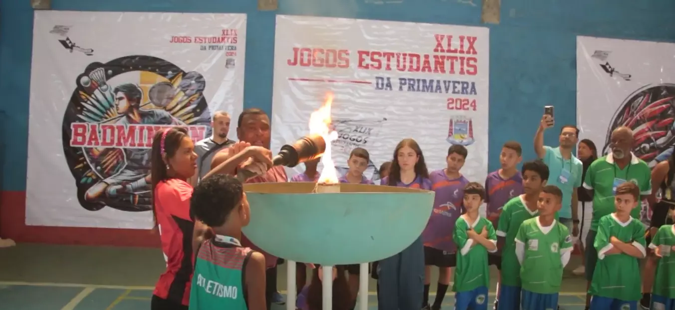 Vídeo: veja como foi a abertura da 49ª edição dos Jogos Estudantis da Primavera em Santos Dumont